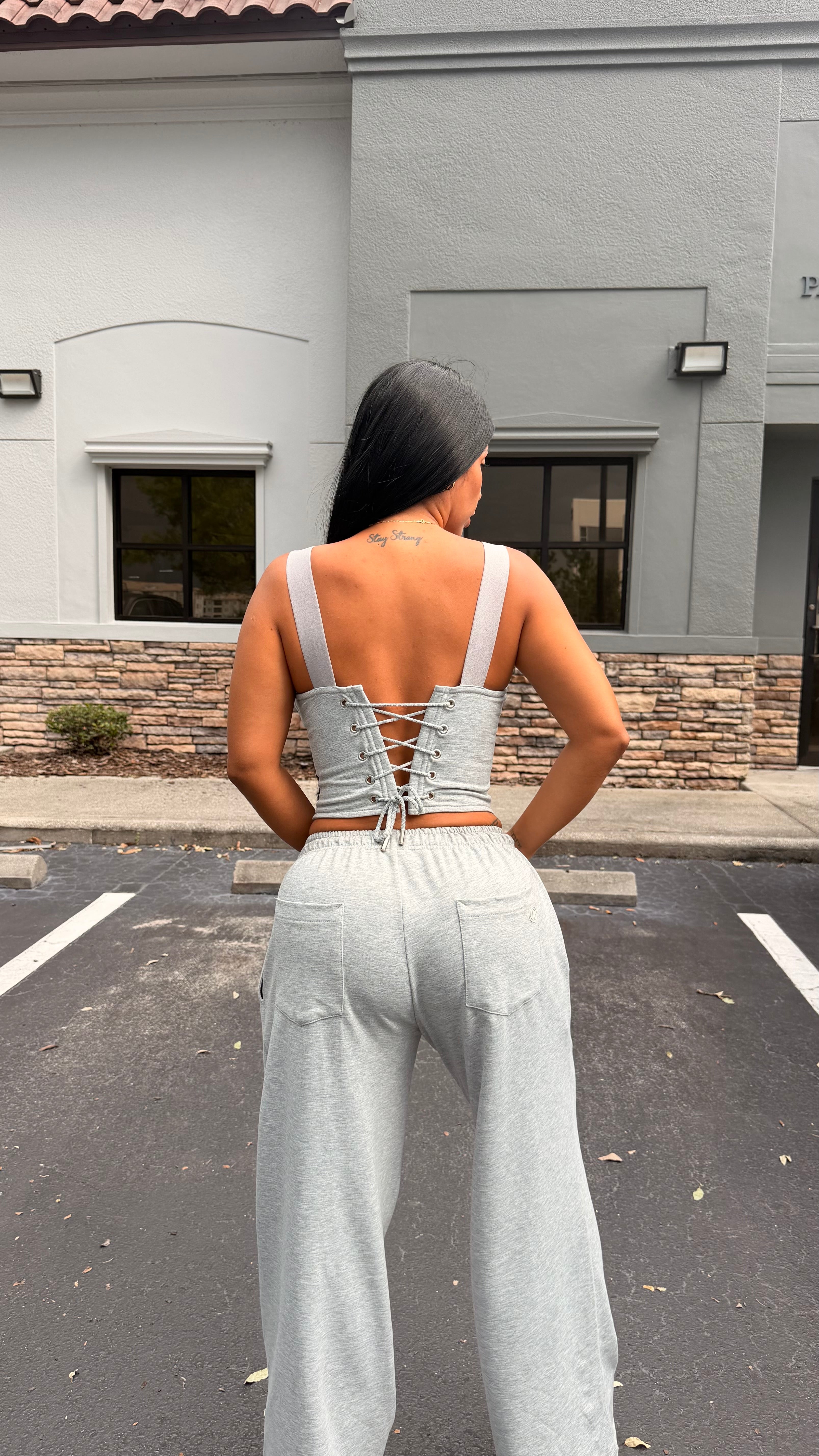Joa Giraldo Esence Gray Set Comfy - Pant & Corcet top