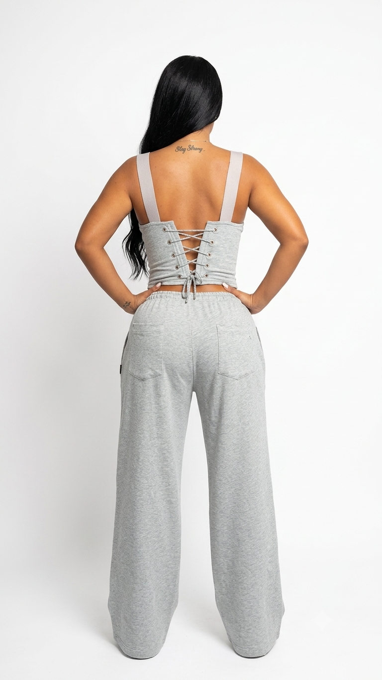 Joa Giraldo Esence Gray Set Comfy - Pant & Corcet top